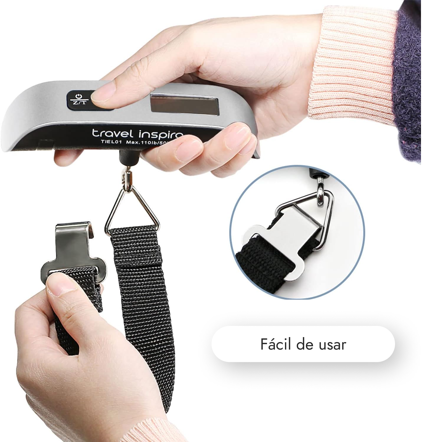 Travel scale, luggage weight scale, portable, supports up to 50kg, easy to store