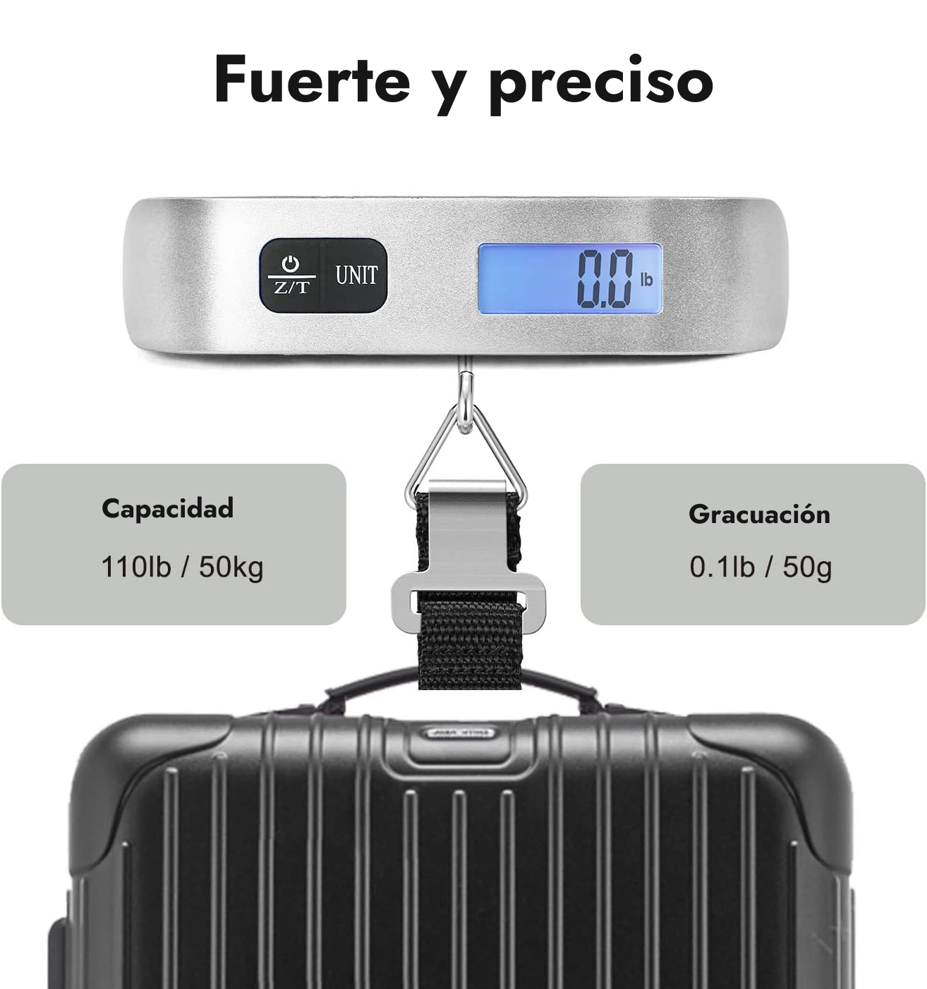 Travel scale, luggage weight scale, portable, supports up to 50kg, easy to store