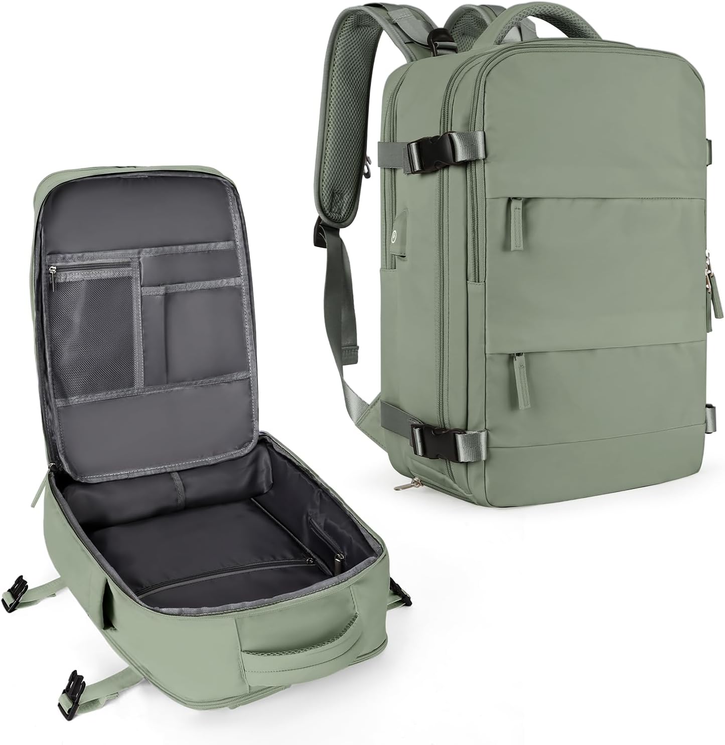 Mochila de viaje cabina para mujer, mochila para portátil TSA aprobada por vuelo