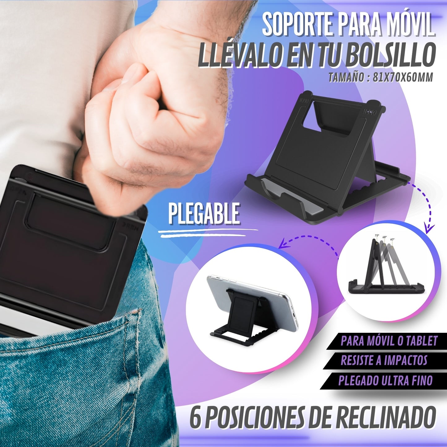 Kit de Viaje de pack de 4, antifaz, soporte de movil, almohada de cuello y tapones de oido