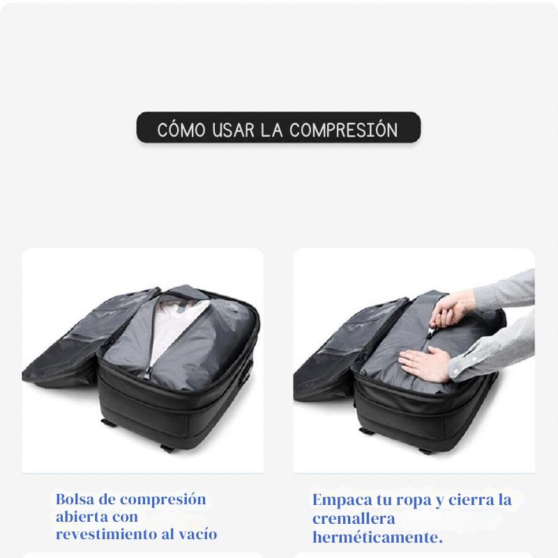 Mochila / Bolsa de Viaje para Portátil a compresion y expandible hasta 20% de su tamaño